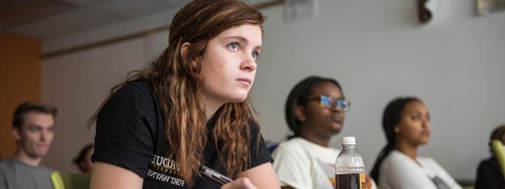 Student in classroom